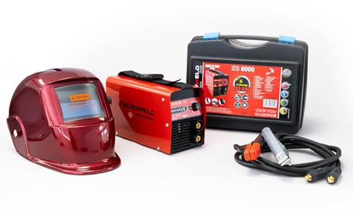 SALDATRICE INVERTER 180 A tecnoweld + Passamontagna LCD 9/13 bacchette 1.6 A 5 mm Acciaio Inox fonte