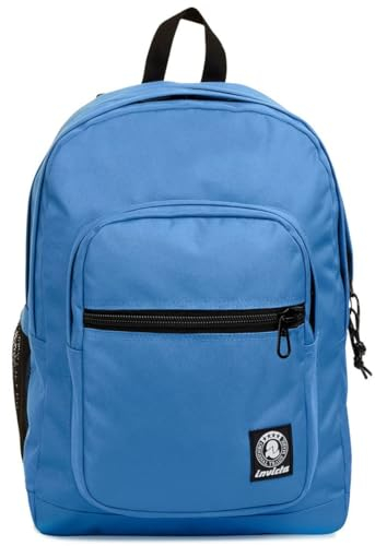 Invicta Schulrucksack Jelek Plain, Hellblau, New Way, Doppelfach mit PC-Tasche, Flaschentasche und Tasche mit Organizer, Schule & Freizeit, Unisex, blau, L, Casual