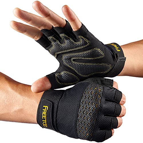 FREETOO Fitness Handschuhe Damen Herren Trainingshandschuhe, Gewichtheben Handschuhe, Sporthandschuhe für Krafttraining, Bodybuilding, Gym Workout, Klimmzüge, Kraftsport & Crossfit Training