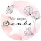 Danke Aufkleber rund 4,5 cm - Wir sagen Danke Sticker ideal für Hochzeit, Geburtstag, Dankeskarten & Give Aways (20x Stück, Schmetterling)