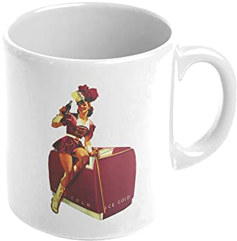 Keramikbecher mit Motiv Pinup Coca-Cola