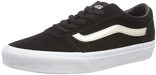 Vans Women's Ward Sneaker, Suede Metallic Black Gold, 3 UK