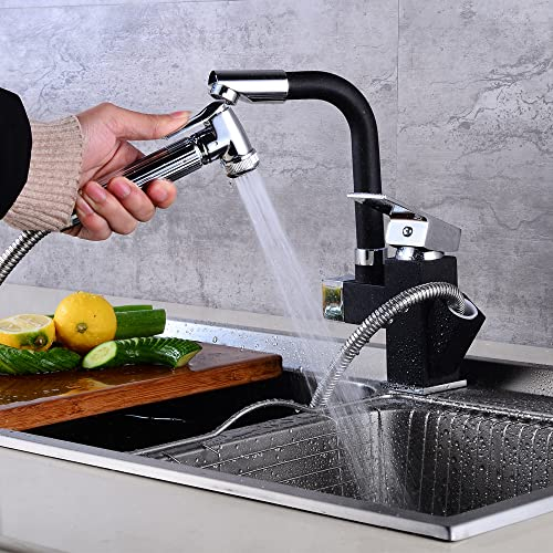 360° Ausziehbar Küchenarmatur mit Herausziehbarem Braus Spültisch Armatur Wasserhahn Mischbatterie