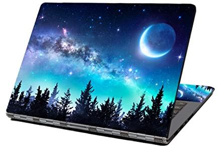 Laptop Skin Aufkleber Aufkleber 13 13,3 14 15 15,4 15,6 Zoll Laptop Vinyl Skin Sticker Cover Art Decal Protector Notebook PC (Mond und Galaxie)