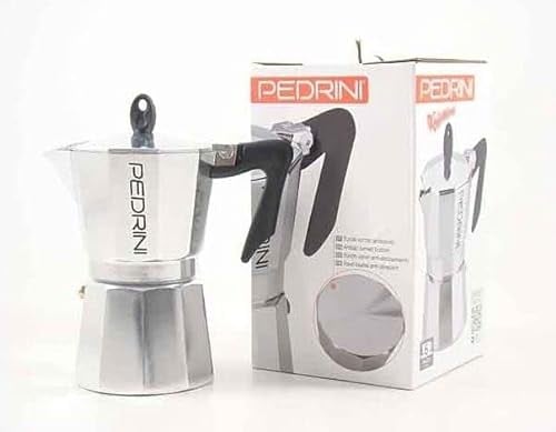 Caffettiera Moka in Alluminio Express Brillantata Manico Nero Mezza Tazza 1/2 Tz