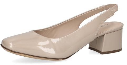 CAPRICE Damen Slingpumps aus Leder mit Lack, Beige (Beige Patent), 36 EU