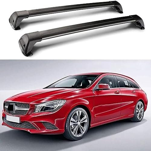Dachträger Dachgepäckträger für CLA Class X117 Shooting Brake Wagon 2015-201, Verstellbare geschlossene Seitenschiene Aluminium Fahrradträger Dachboxen