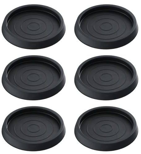 6 Stück Möbeluntersetzer Rund, Antirutsch Pads Möbel aus Gummi Möbel Untersetzer Rutschfeste Gummifüße Pads für Bodenschutz, Rutschfeste Matte für Möbelbeine Tische Sofas - Schwarz