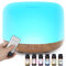 500ML Aroma Diffuser für Ätherische Öle,BPA-frei Aromatherapie Diffuser mit Fernbedienung und 6 * 10ml Ätherische Öle Ultraschall Luftbefeuchter,7 Farben LED-Licht,Wasserlose Abschaltautomatik,Gelb