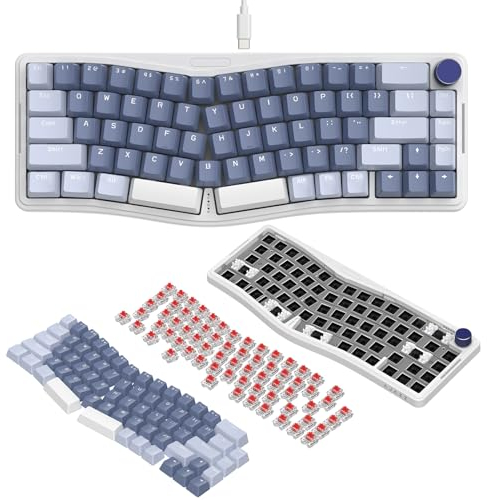 ATTACK SHARK AKS068 Alice Tastiera Meccanica Cablata, Apex Pro Mini Gasket 60% Tastiera Gaming RGB USB-C con Manopola, Supporta VIA, Copritasti PBT, Hot Swappable Interruttore Lineare, NKRO, PC/MAC