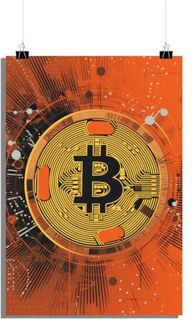 25 Artstreet Bitcoin Symbol Poster - Krypto Währung Wanddekoration - Hochwertiger Wandkunst-Druck - Perfekt zum Einrahmen (Size 61x91)