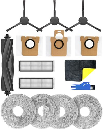 Yivy 15 Kit de Accesorios de Repuesto para Dreame L20 Ultra y Complete, S20 Ultra y Complete Recambios: 1 Cepillo Principal de Goma, 3 Cepillos Laterales, 2 HEPA Filtros, 4 Paños, 3 Bolsas