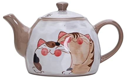 Teiera per gatti carina dipinta a mano creativa Tazza da tè in ceramica per uso domestico in porcellana Set da tè con bollitore per ufficio Luna piena