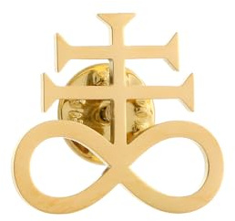 Leviathan-Kreuz-Brosche, Edelstahl, christliches Symbol, Anstecknadel, Herren, Hemd, Anstecknadel, religiöses Amulett, Schmuck, Geschenke, Nomal, Metall, Edelstein Na