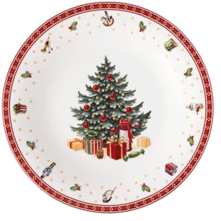 Villeroy & Boch – Toy's Delight Specials plato de presentación, plato grande para pizza, tartas, plato de servicio de porcelana, vajilla navideña, 30 cm Ø, apto para lavavajillas y microondas