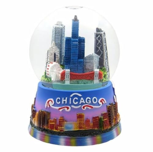Chicago Bunte Skyline-Schneekugel, 6,6 cm