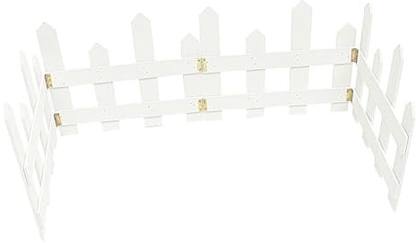 MERRYHAPY Recinzione Del Giardino Schermi Decorativi Da Giardino Recinzione Durevole Confine Del Giardino Recinto Del Giardino Anteriore Bordo Di Recinzione Del Paesaggio Di Legno Bianca
