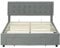 HOMCOM Double Ottoman Bed Frame with Hydraulic Lifting Storage, Wheeled Drawer, Adjustable Velvet Upholstered Headboard, Wooden Slats Mattress Foundation, No Box Spring Needed, Grey
