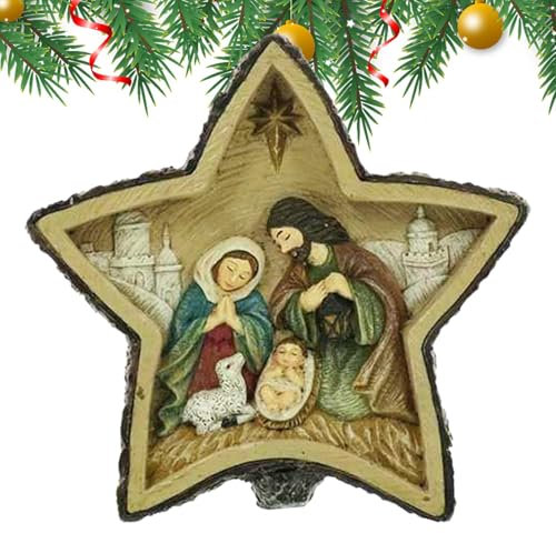 znutc Weihnachtskrippe für den Außenbereich, Krippe für die Krippe im Innenbereich | Stern-Design-Krippen-Weihnachtsschmuck - Weihnachtskrippe, Tischdekoration, Krippenszene der Geburt Jesu Christi