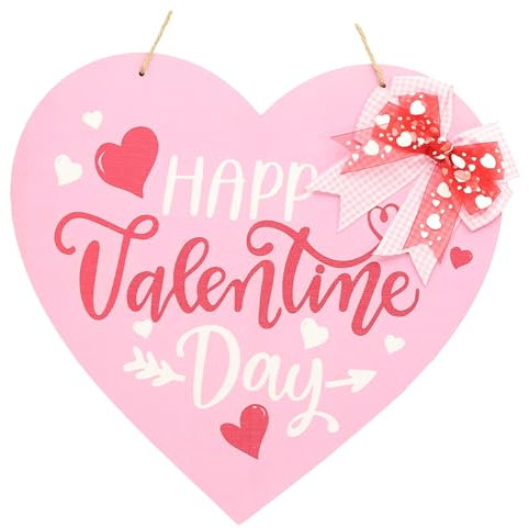 IMIKEYA Valentine's Day Heart Plaque Home Decor Wall Hanging Sign Custom Front Door Decor for Party