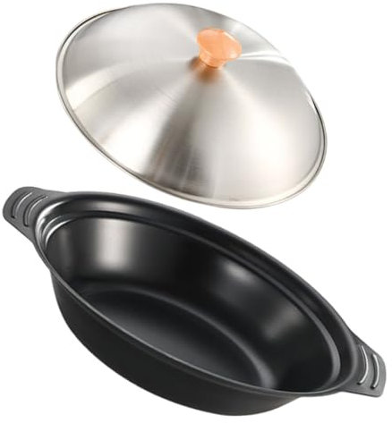 Alipis Cacerola De De Hierro Con Doble Asas Olla Pequeña Para Cocción Multifuncional Para Cocina Japonesa y Compatible Con Inducción y Gas