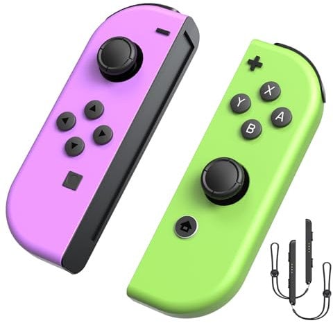 Youglay Switch Controller, 2 Replacement for Wireless Switch Controller Compatible with Switch/OLED/Lite, Support/Motion Control/6-Axis Gyroscope/Double Vibration(Purple Cyan)