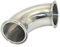 YQBS 3/4- 4 (19-102mm) 90 Degree Elbow Sanitary Stainless Steel 1.5 Tri Clamp Connector Pipe Fitting(63mm x Ferrule 77.5)