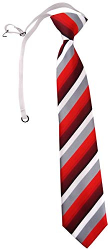TigerTie Security Sicherheits Krawatte in rot weinrot grau weiss gestreift - vorgebunden mit Gummizug