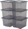 Iris Ohyama Vielseitige Aufbewahrungsboxen, 10L, 6er-Set, Grau, Leicht schließba Deckel, Stapelbar, Plastik, Für Schrank, Regale, Organisation, Kleidung, Bettlaken, Garage, USB-S