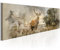 murando - Wandbilder XXL Hirsch 150x50 cm 1 tlg Wand Deko Leinwand Bilder Groß Wanddeko Wohnzimmer Schlafzimmer Kunstdrucke Panoramabild - Landschaft Natur Tier Wald Wiese wie gemalt g-B-0042-b-a