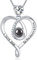 GinoMay Ich Liebe Dich Halskette 100 Sprachen Frauen April Geburtstagsgeschenke Mama Frau Simulierter Diamantschmuck 925 Sterling Silber