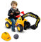 GOPLUS Sitzbagger Kinderbagger, Kinderfahrzeug Pedalfrei inkl. Schutzhelm und Künstlicher Steine, Sandspielzeug mit LED-Licht, Musik, Funktionstüchtiger Schaufelbagger für Kinder ab 3 Jahre