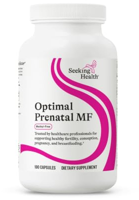 Seeking Health Optimal Prenatal MF - Digestive & Immune Support Supplement for Women - Pregnancy Support Supplement with Folate, Vitamin A, Ginger, & Vitamin B12-180 Capsules
