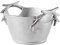 MichaelNoll Schale Geweih Dekoteller Deko Aluminium Silber - Moderne Dekoschale aus Metall - Tischdeko Hochzeit, Weihnachten, Weihnachtsdeko - Dekoration für Wohnzimmer, Esszimmer oder Küche - 24 cm