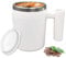 FOVNOT Tasse à mélange automatique, 380 ml, rechargeable, tasse à café magnétique automatique, tasse à mélange automatique pour café/lait/thé/chocolat chaud (blanc)