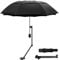 WILRAY UPF 50+Verstellbarer Regenschirm, Golfschirm mit verstellbarer universeller Klemme, für Stühle, Golfbeutel, Kinderwagen, Rollstuhl, Terrasse, tragbare Regenschirme (Black-L)