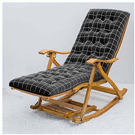 BUJOG Schaukelstuhl, zusammenklappbar, bequem, aus massivem Holz, für Wohnzimmer, moderner Sessel mit hoher Rückenlehne, Einzelsofa für Erwachsene, Stuhl für alte Männer, unterstützt 200 kg (Farbe