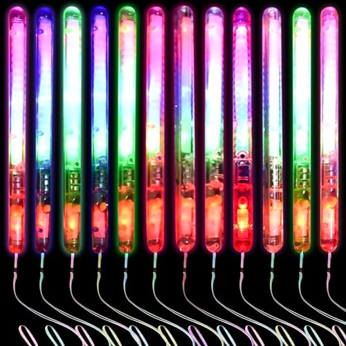 12 Stück LED Leuchtstäbe: LED Leuchtstab Glasfaser, LED Leuchtstäbe Knicklichter Partyzubehör, LED Leuchtwedel Leuchtet, Leuchtwedel Set für Kinder Weihnachten,Partygeschenke,Konzert Raves,Hochzeit