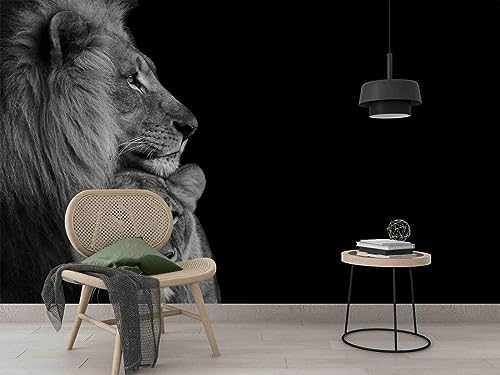 Fototapete 3D-Wandbild mit schwarzem Löwen, 150 x 105 cm Wandtapete moderne Wandbild Wand Schlafzimmer Wohnzimmer