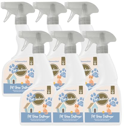 Fabulosa Furbulosa Pet Urine Destroyer, Perfect for Removing Pet Urine Stains and Scents, Odour Remover and Pet Deodorising Spray, 500ml, 6 Pack, Mediterranean Woods