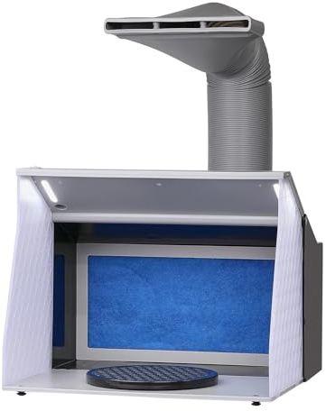 Andreas Dell Airbrush Spritzkabinen Bausatz, Tragbare Airbrush-Absauganlage, Airbrush Spritzkabine Absauganlage 5,2 m³/min mit Doppelte Lüfter + Filter für Airbrush Modellbau, Lackierarbeiten usw.