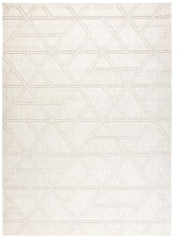 rugsx Teppich Jersey 19241 Creme - für draußen und drinnen, Rauten, Geometrische, Struktur, Schleife Boho 60x100 cm