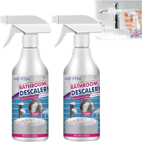 Bathroom Descaler Cleaner, Stubborn Stains Cleaner, Shower Glass Cleaner, Toilet Bowl Cleaners, All-Purpose Bathroom Descaler Foam Spray, Powerful Bathroom Cleaning Supplies (2Pcs)