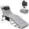 KingCamp Campingliege Sonnenliege mit Auflage Baumwolle Gartenliege Camping Klappbett mit Verstellbarem Rückenteil und Kopfkissen für Garten Urlaub Outdoor bis 120kg