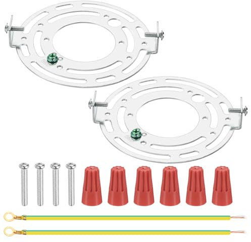 PATIKIL Kit de Support de Fixation Universel pour Luminaire, 110 mm (4,33), 2 Ensembles de Barres Transversales de Lumière avec Plaque de Plafond Ronde et Vis pour Luminaire Mural