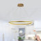 LAMPLAY Runde Moderne LED-Pendelleuchte, 1 Golden Ring-Kronleuchter, Dimmbar Mit Fernbedienung 3000K-6000K Deckenleuchte, Höhenverstellbar, Foyer, Wohnzimmer, Schlafzimmer, Esszimmer(Ø60cm)