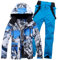 Generisch Langlaufski Set Herren, Skianzug 2 Teilig Herren Warme Tracksuit Winter Skianzug Wasserdicht Skibekleidung Mit Kapuzen Skijacke Jacke Und Hosen Schneeanzug Winddicht Schneemantel