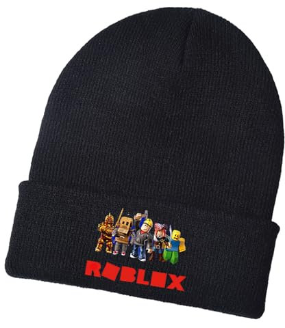 PYTRARTY Rob-Lox Mütze Schwarz,Rob-Lox Strickmütze,Rob-Lox Mutze für Junge,Unisex Rob-Lox Mütze Kinder ,Winter Beanies Mütze Warm,Skikappen,EIN Geschenk für Jugendliche Fans(T-3)