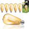 Lumiled Edison Vintage Glühbirne, 6er-Pack ST64 E27 LED Lampe 4W (35W) 440lm, Retro Antike Glas Leuchtmittel 2000K Amber Licht Traditionelle Warmglow Birne 360° Filament Fadenlampe