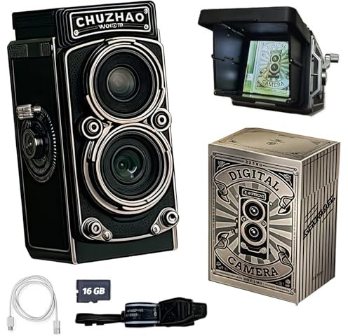 Digital Retro Mini Camera with 16GB Card, 12MP Autofocus, 1080P FHD Small Video Recording Camera, Suitable for Beginners/Teens/Adults/Kids. (with English Instructions)